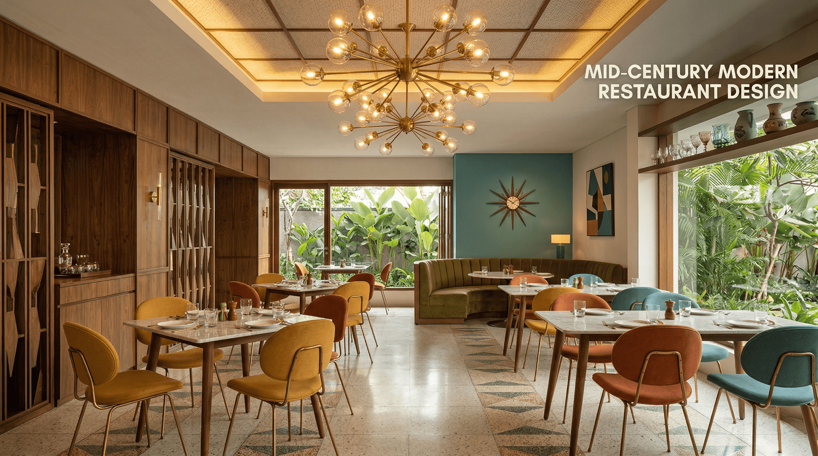 Ide Desain Restoran Mid Century Modern yang Timeless