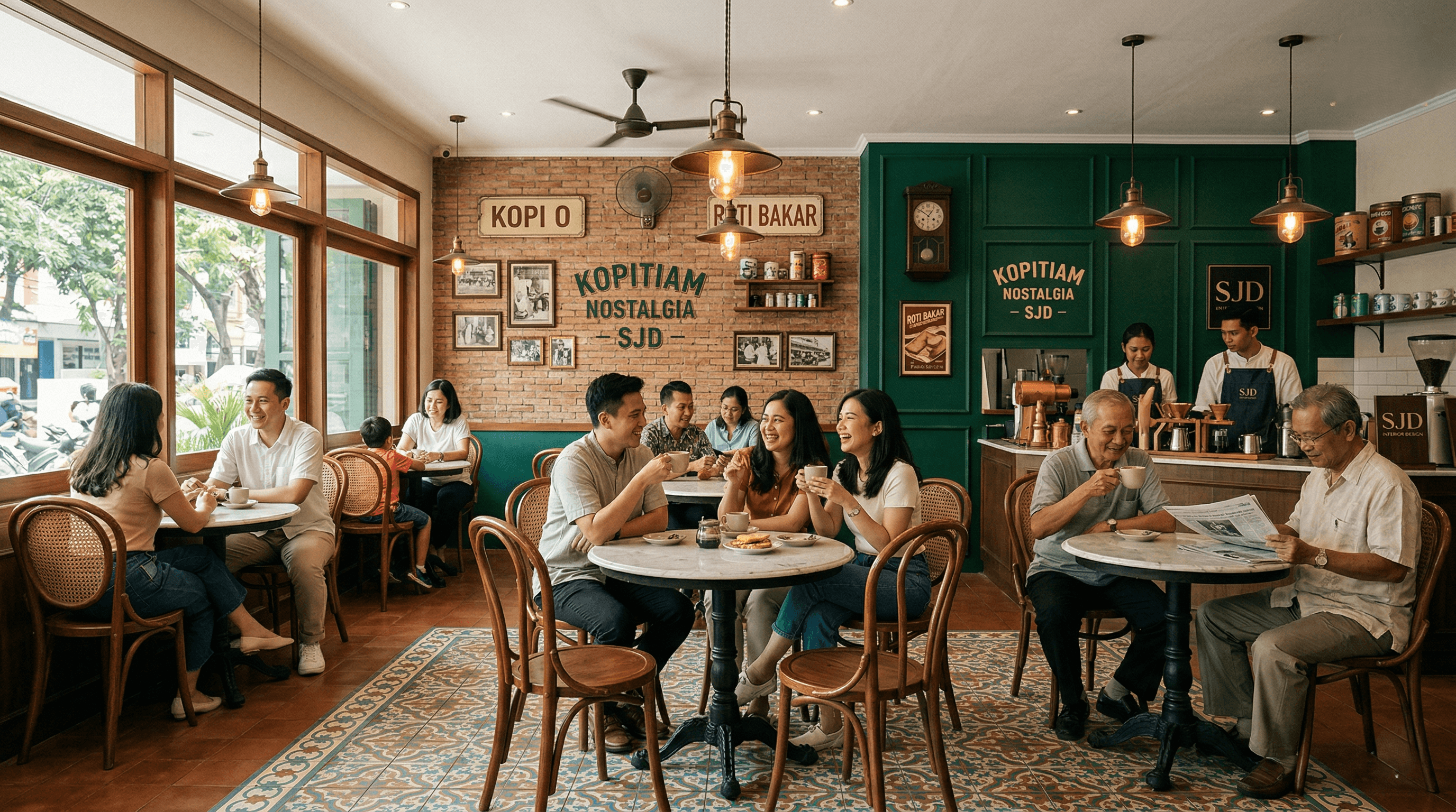 Ide Desain Interior Kopitiam Modern yang Bikin Pelanggan Betah