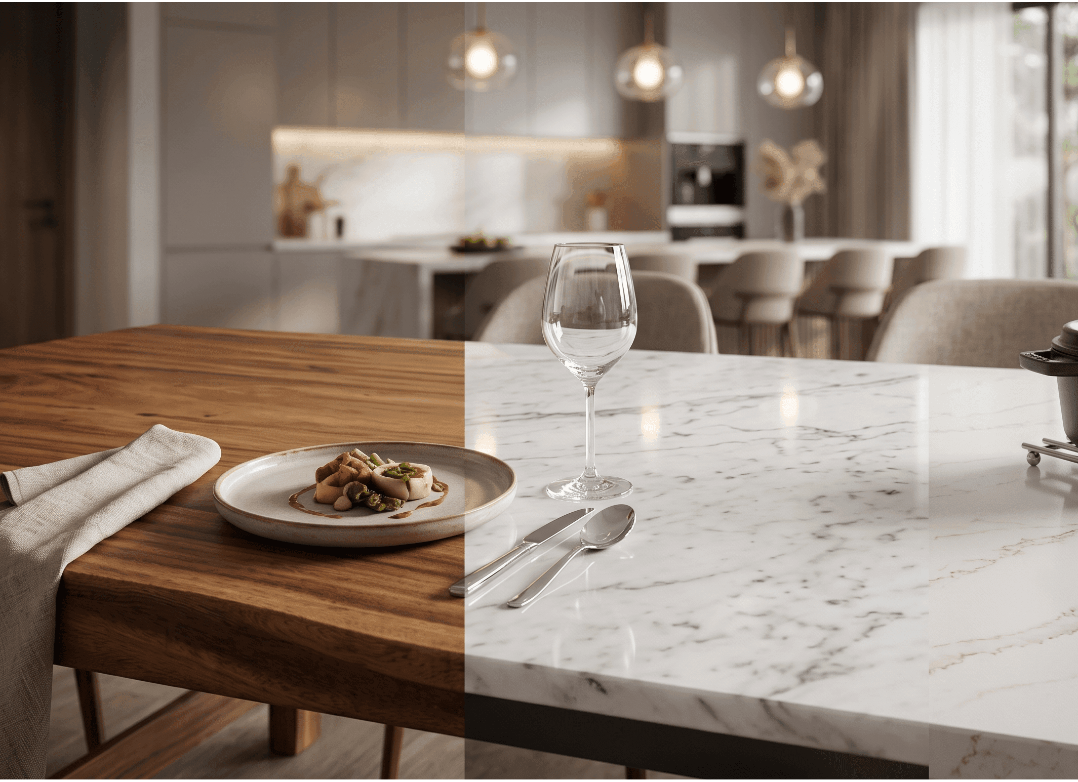 Material Meja Makan Terbaik: Kayu Solid, Marmer, atau Quartz?