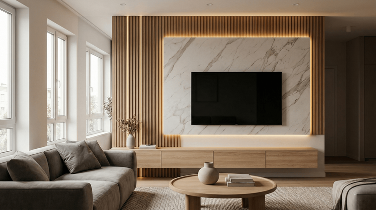 7 Ide Backdrop TV Minimalis yang Bikin Ruang Keluarga Mewah