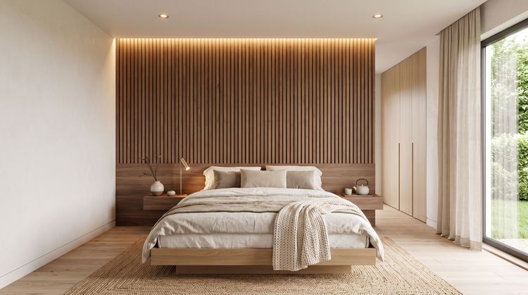 Slat Wall Mewah Tanpa Kayu Solid: Studi Kasus Kamar Tidur Japandi