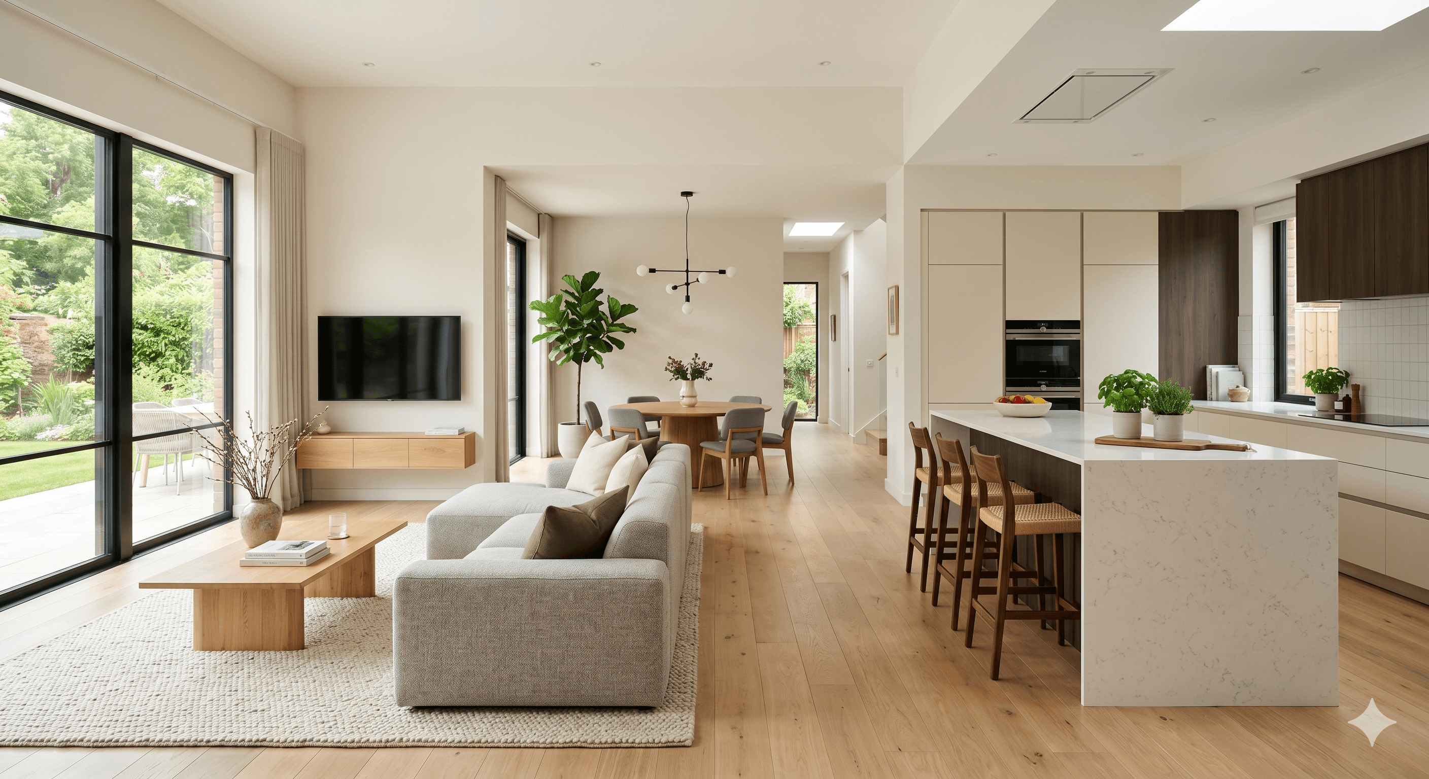 7 Trik Open Plan Living Room Desain untuk Rumah Terasa Luas