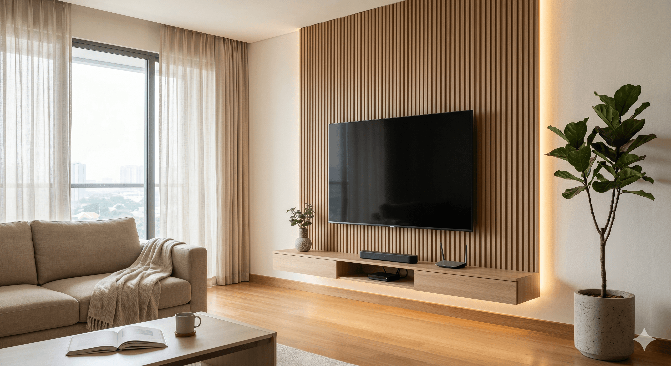 Trik Desain Ruang TV Minimalis Tanpa Lemari Besar, Tetap Rapi